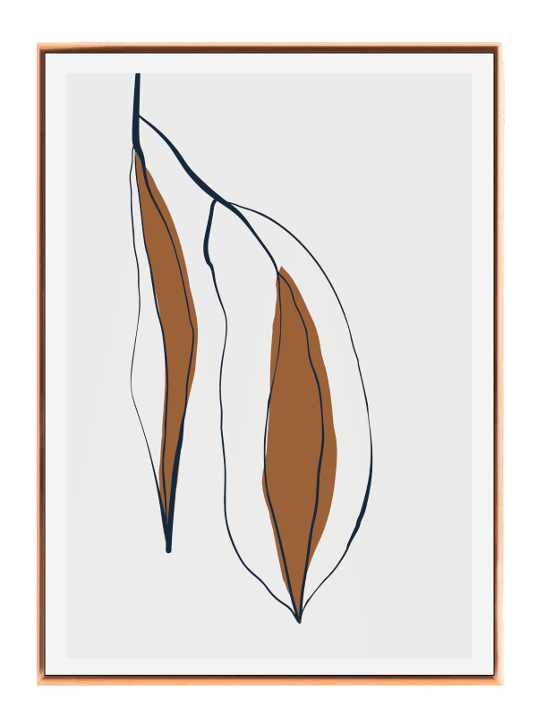 Curved Leaf Contours Plakat