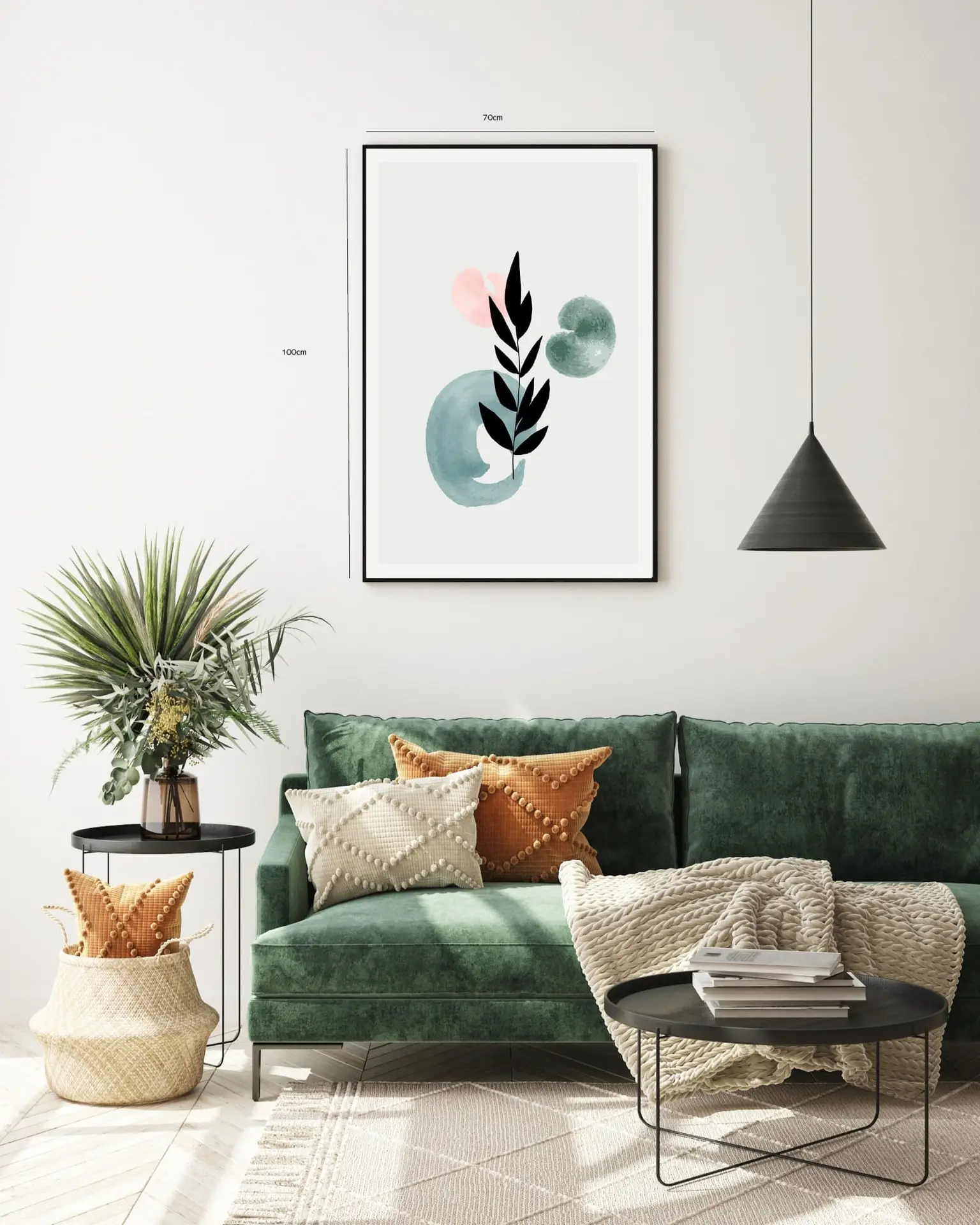 Leaf Silhouette Circles Plakat