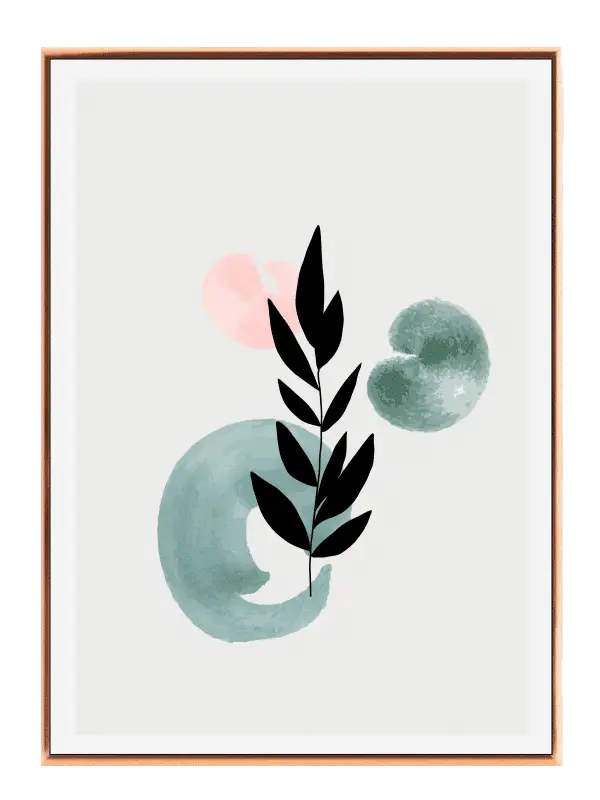 Leaf Silhouette Circles Plakat