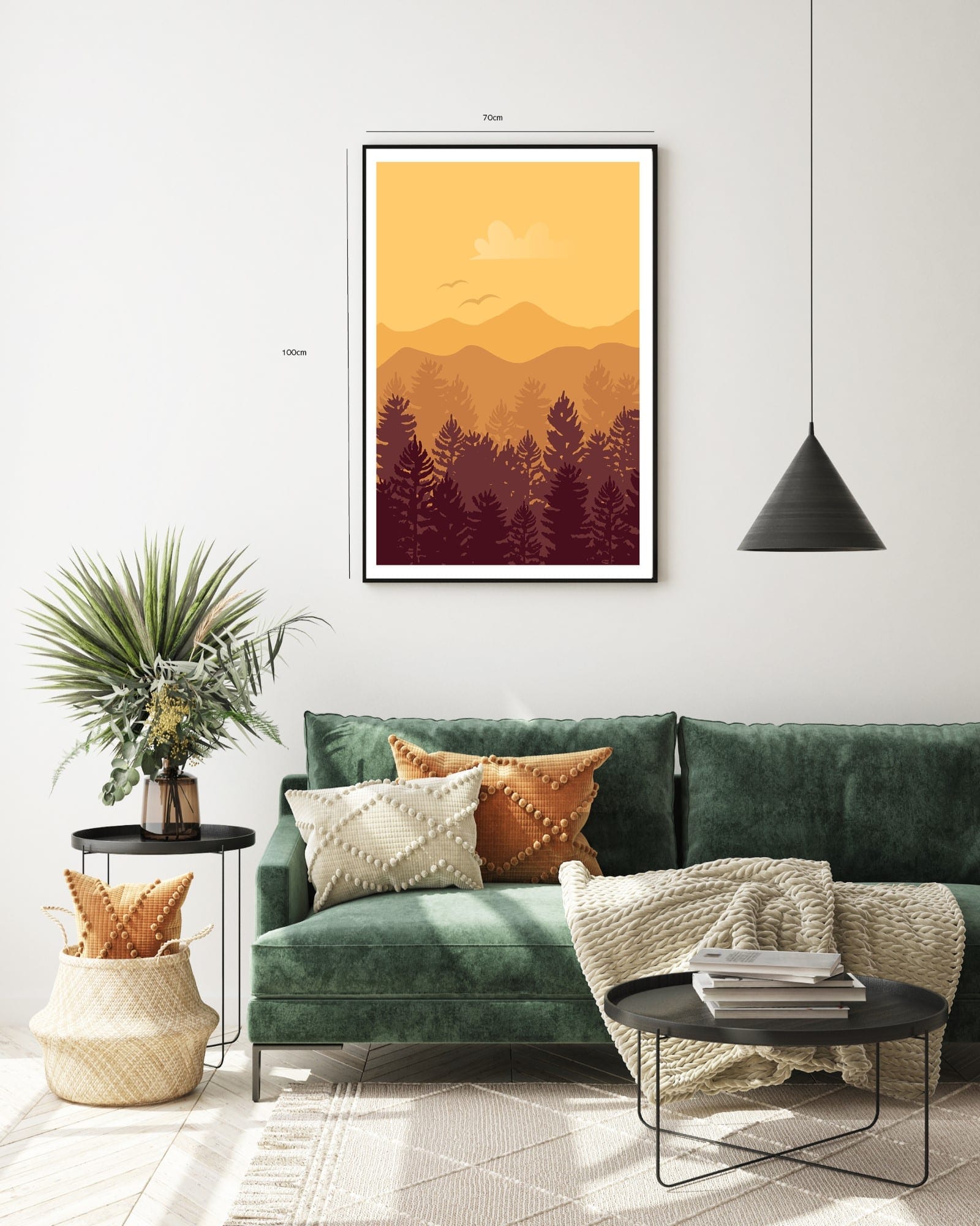Amber Mountain Silhouette Plakat
