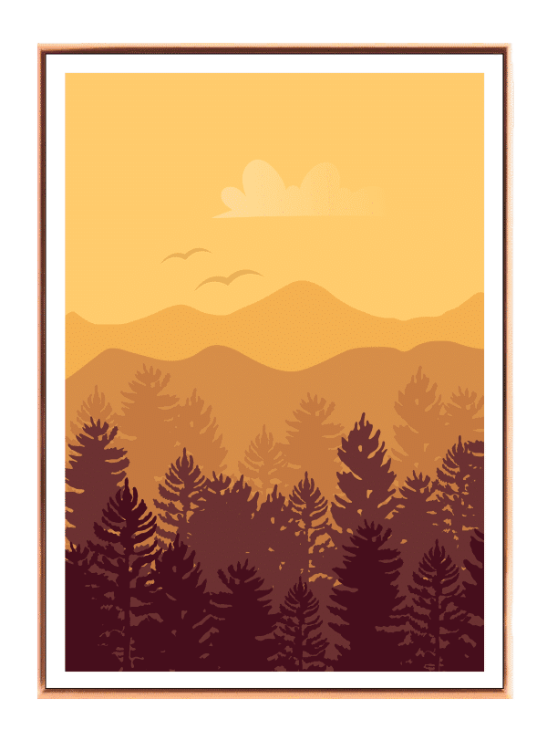 Amber Mountain Silhouette Plakat