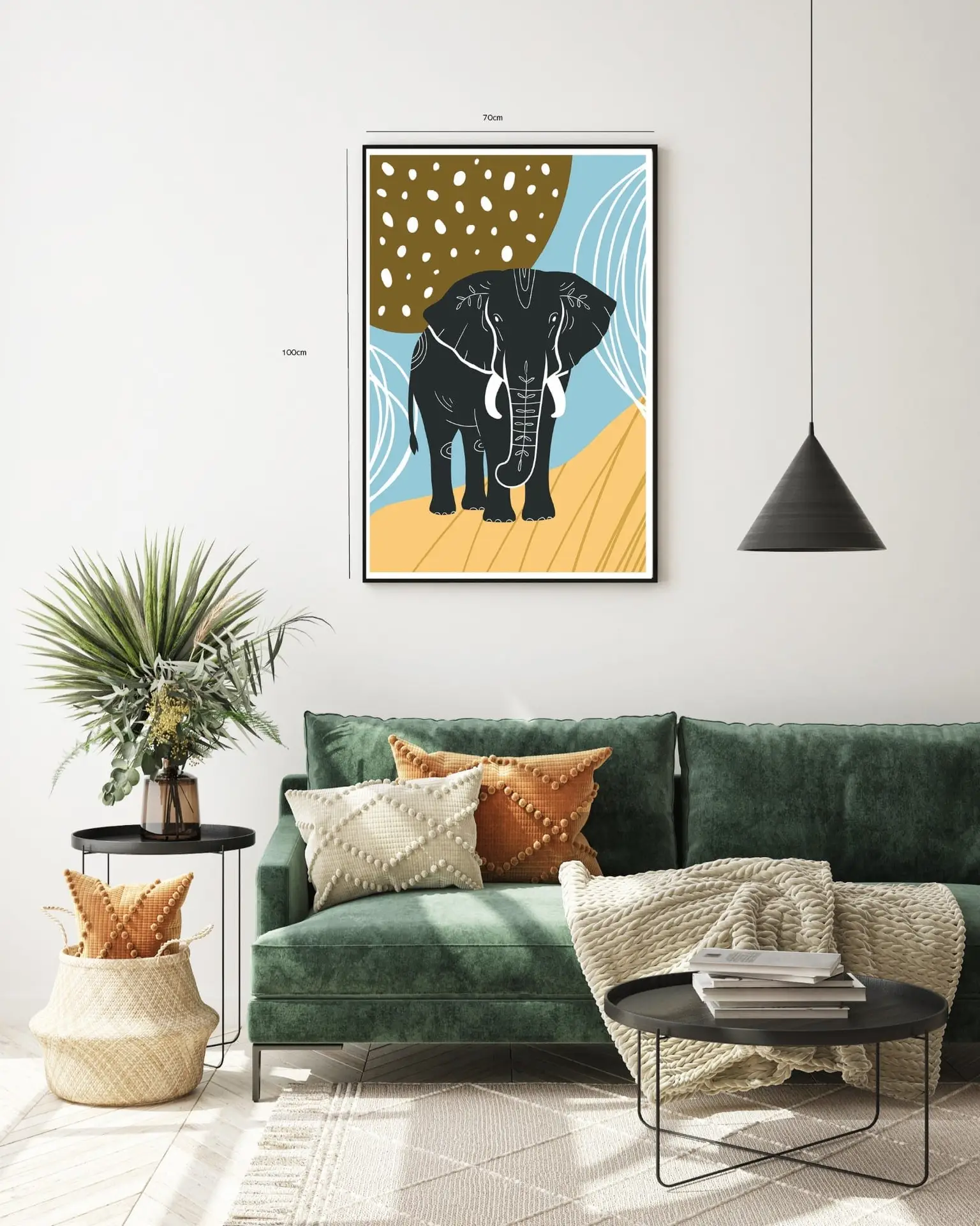 Tribal Elephant Silhouette Plakat