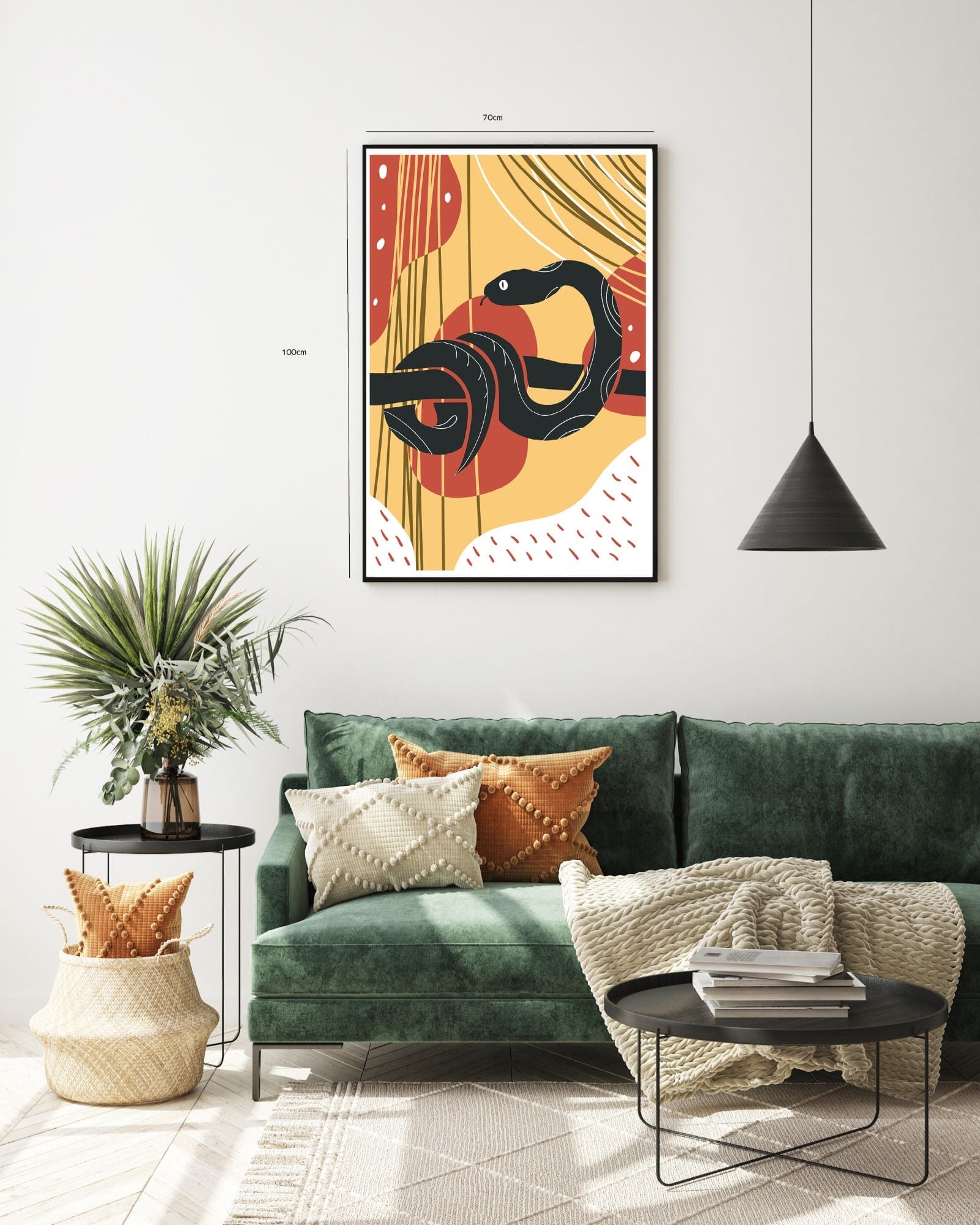 Curved Serpent Contours Plakat