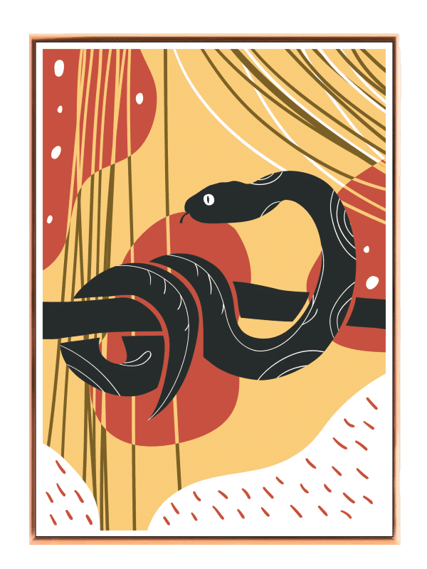 Curved Serpent Contours Plakat