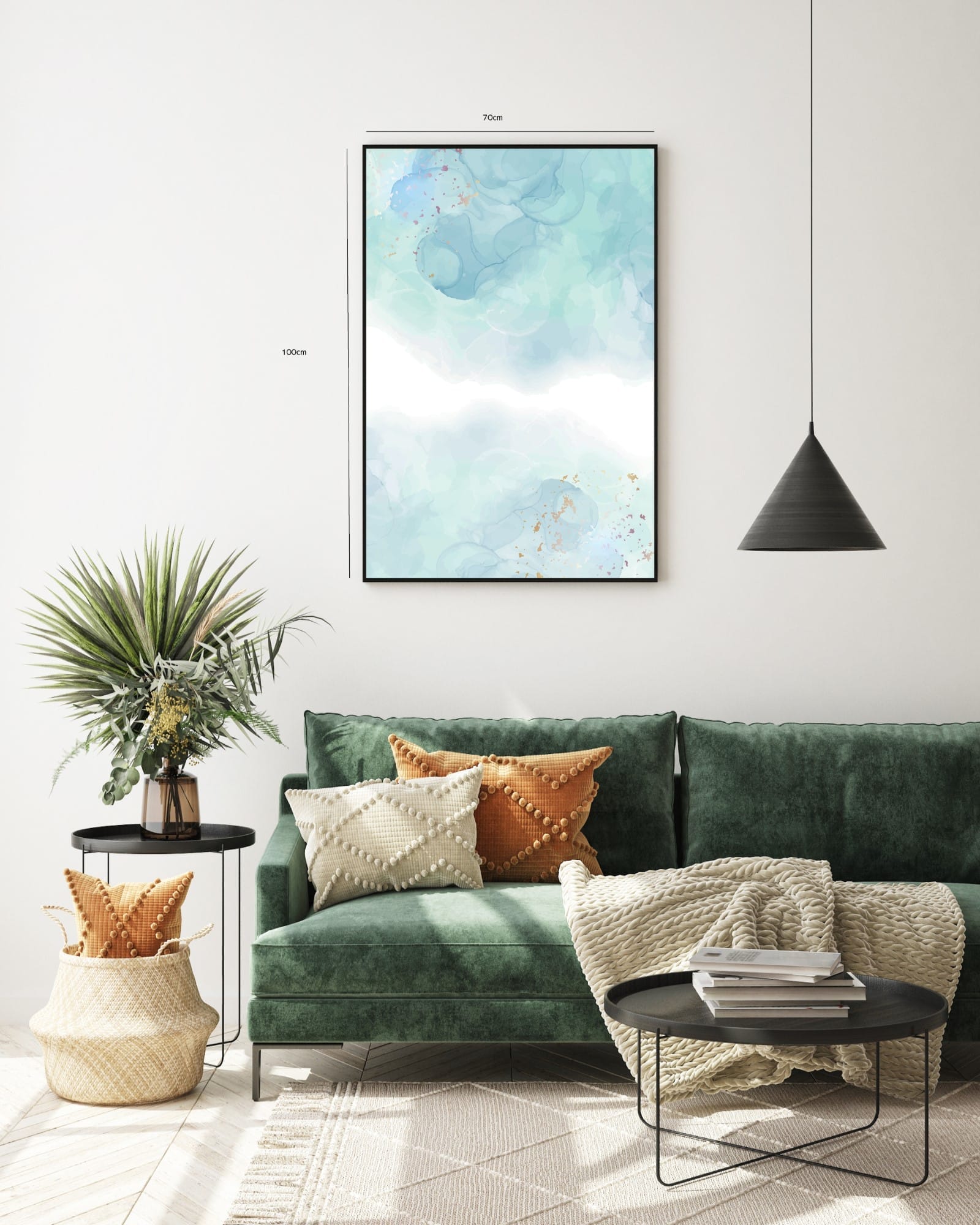 Mint Breeze Abstract Plakat