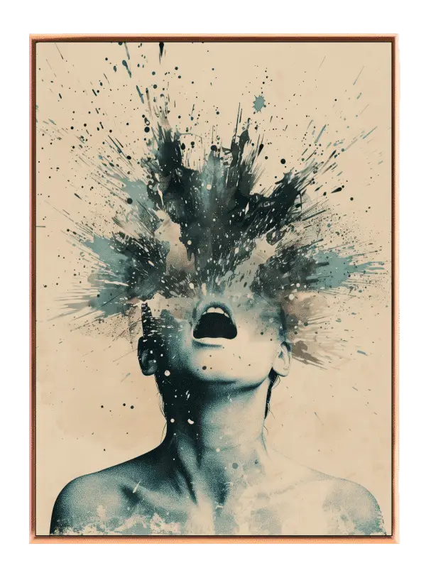Exploding Mind Silhouette Plakat