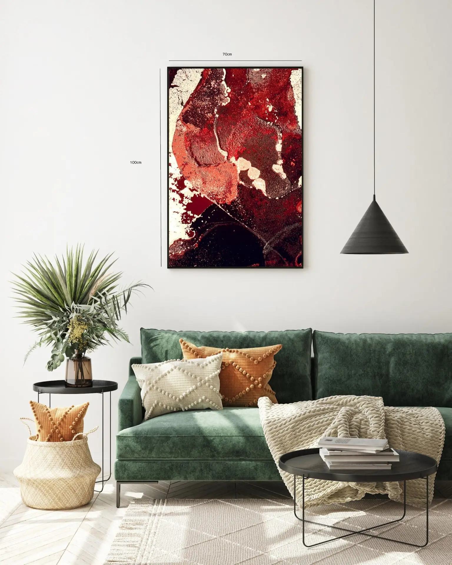 Crimson Abstract Flow Plakat
