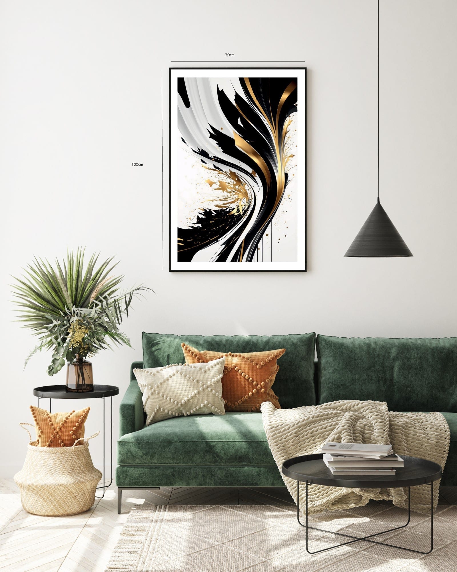 Golden Flow Swirl Plakat