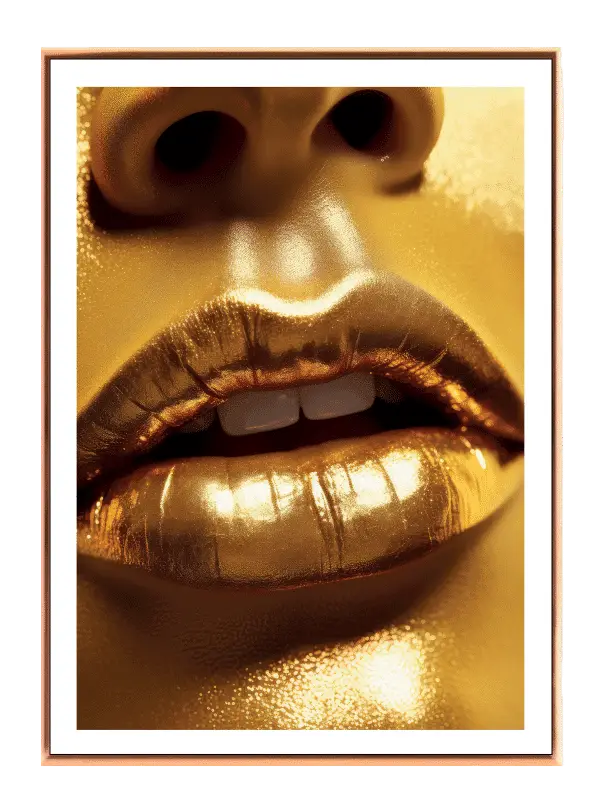 Golden Lip Contours Plakat
