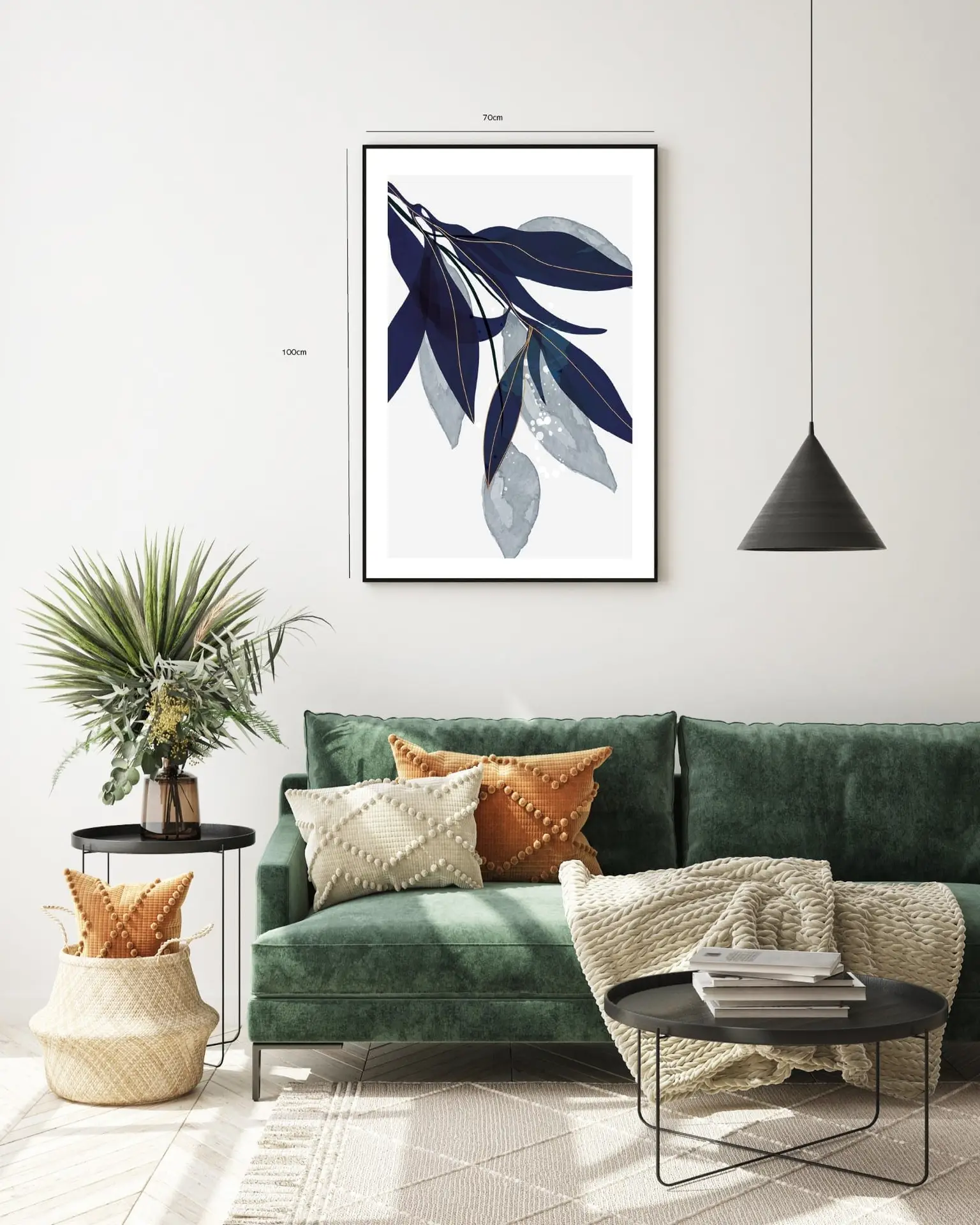 Indigo Leaf Veins Plakat