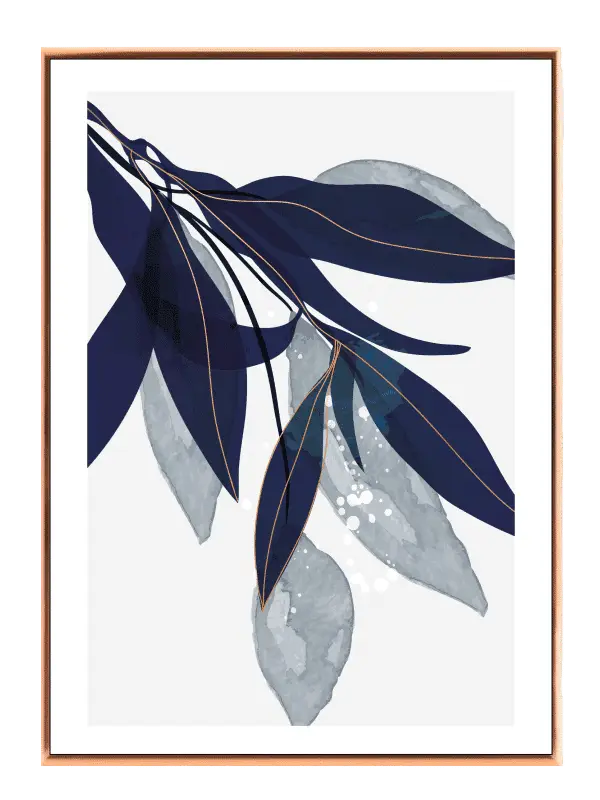 Indigo Leaf Veins Plakat