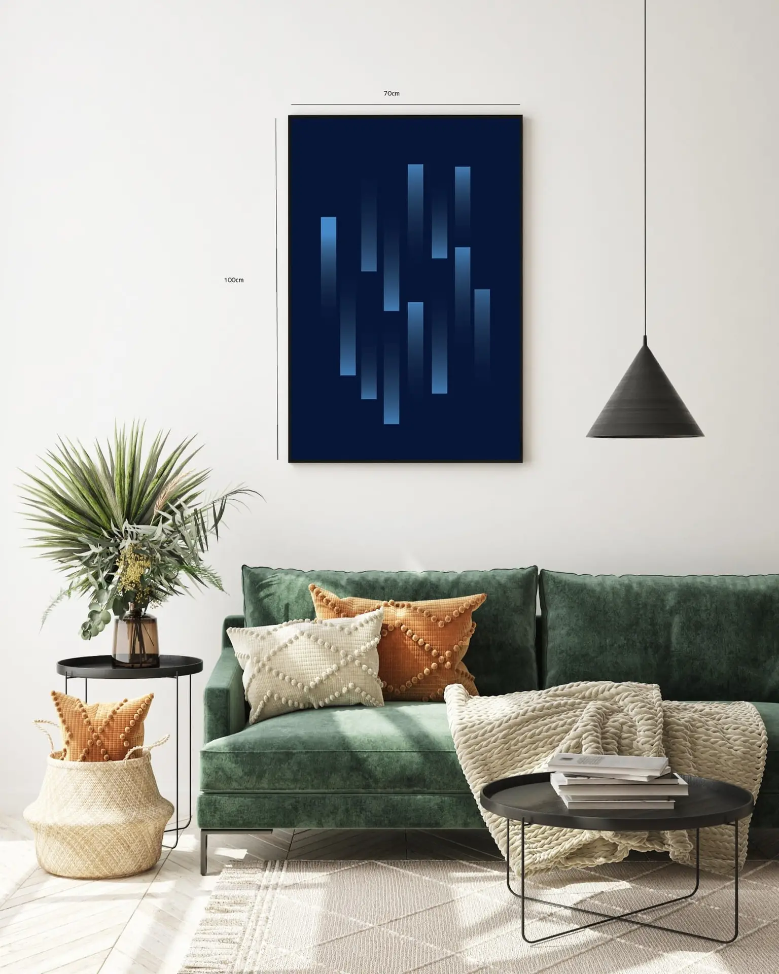 Blue Gradient Bars Plakat