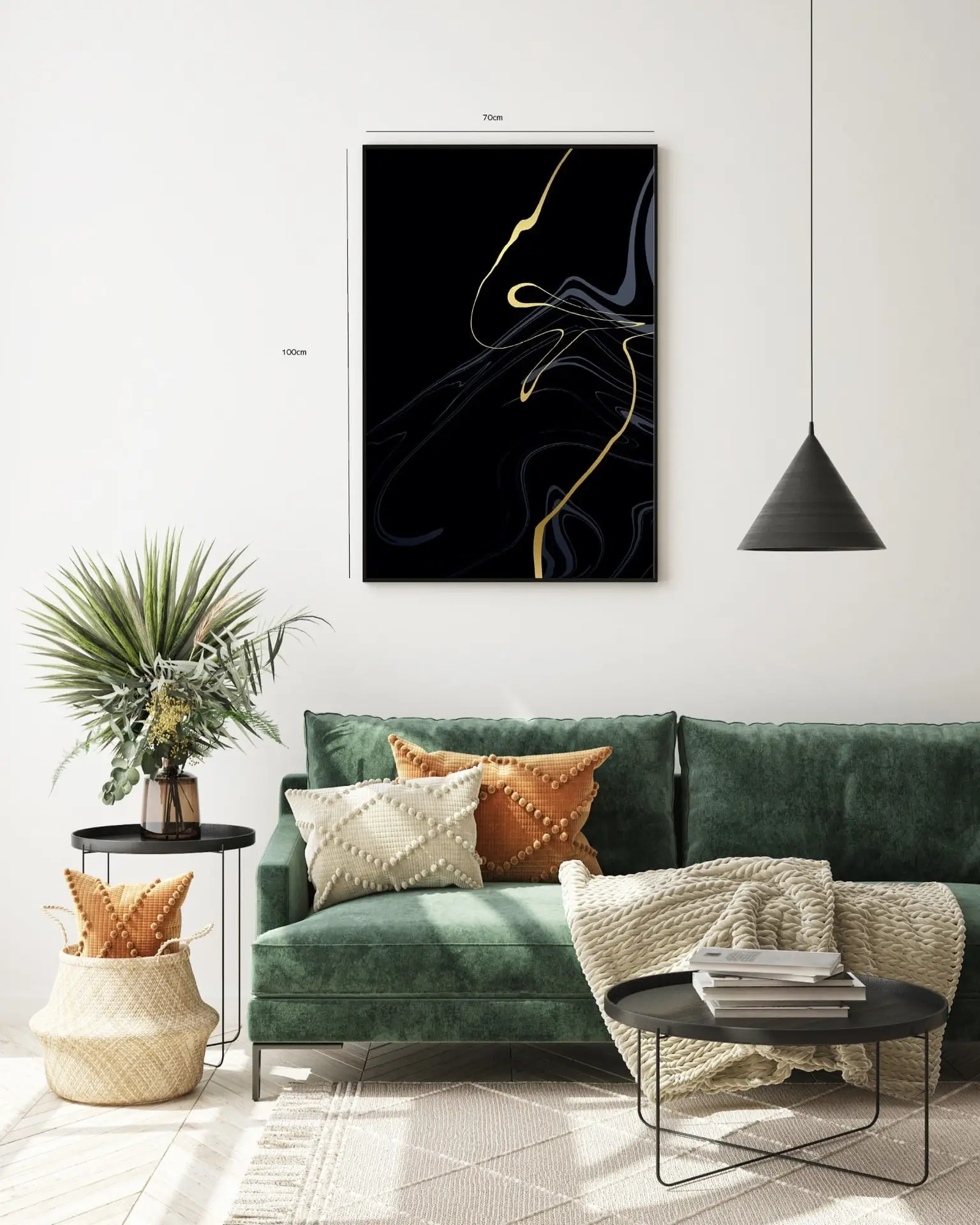 Golden Flow Lines Plakat