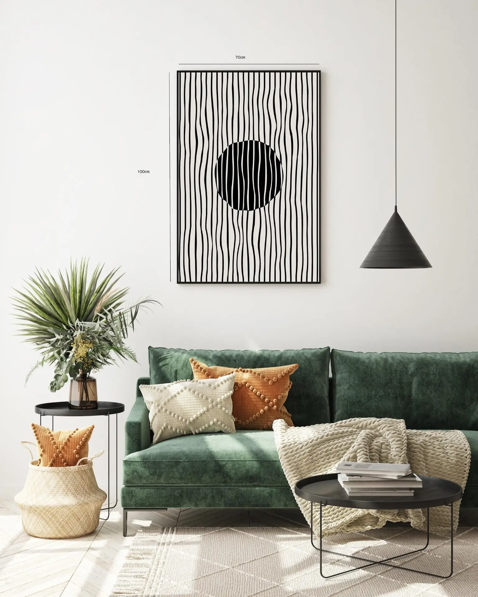 Wavy Orb Contours Plakat