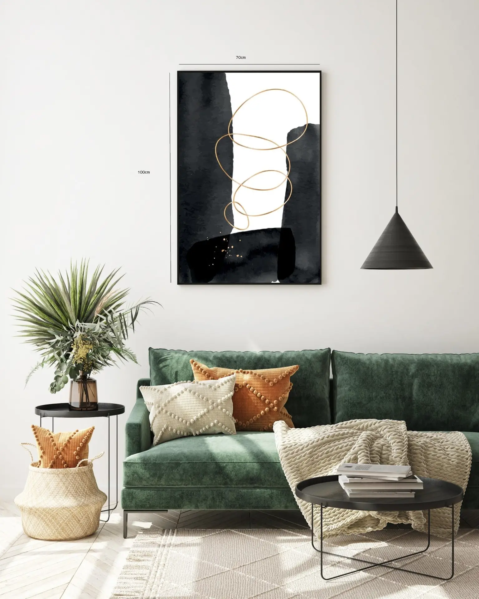 Golden Orbit Contours Plakat
