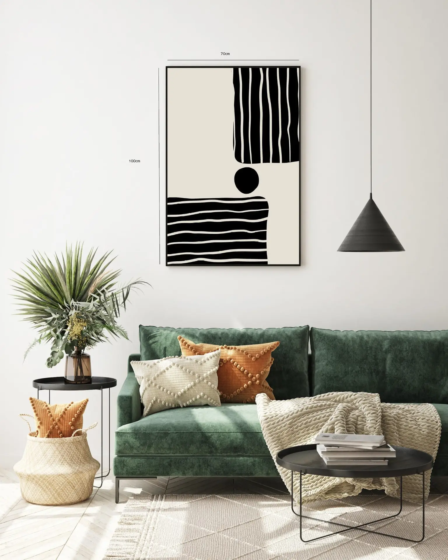 Wavy Lines Contrast Plakat