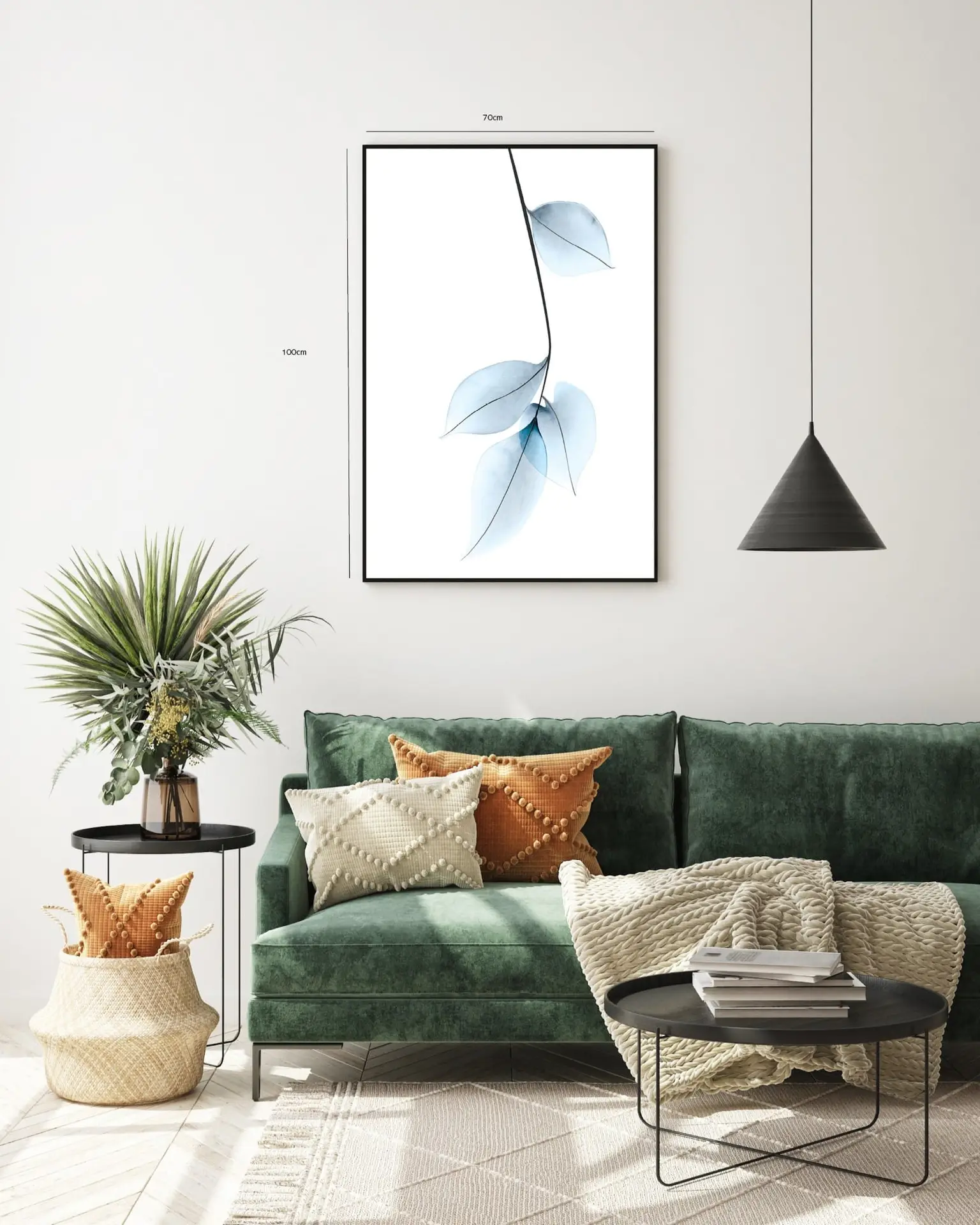 Translucent Blue Leaves Plakat