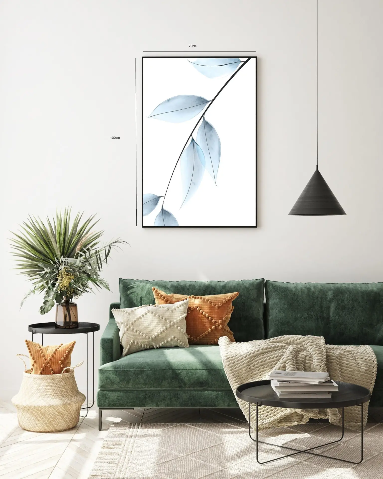 Ethereal Blue Leaves Plakat
