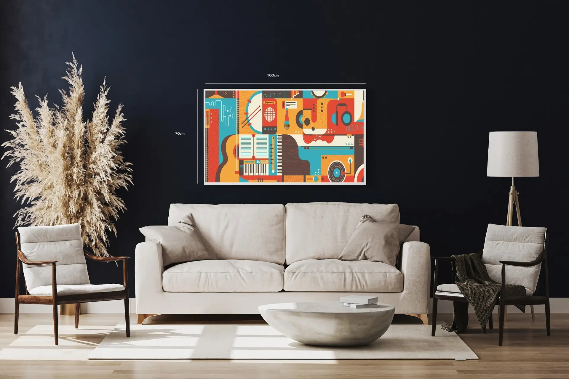 Retro Music Geometry Plakat
