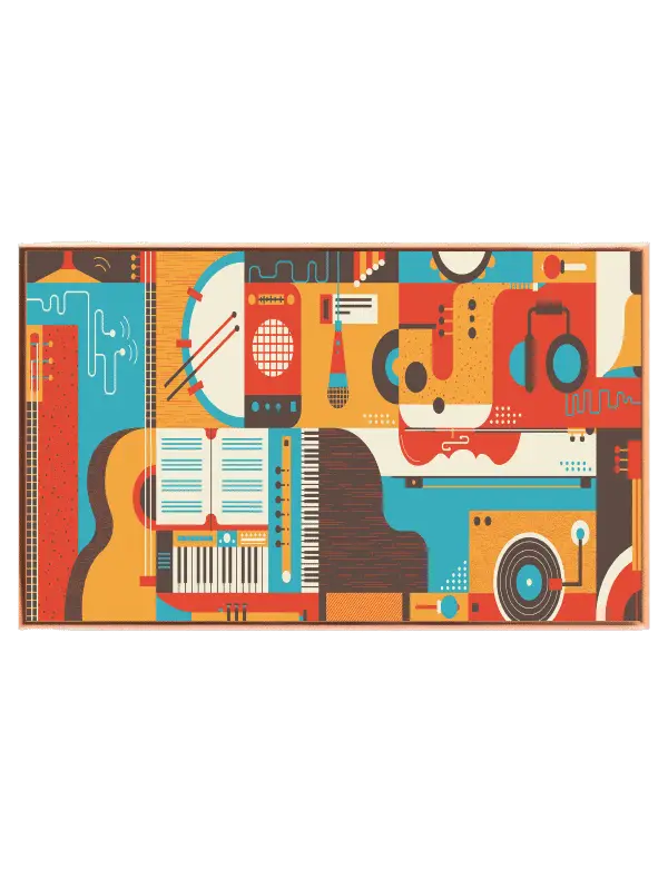 Retro Music Geometry Plakat