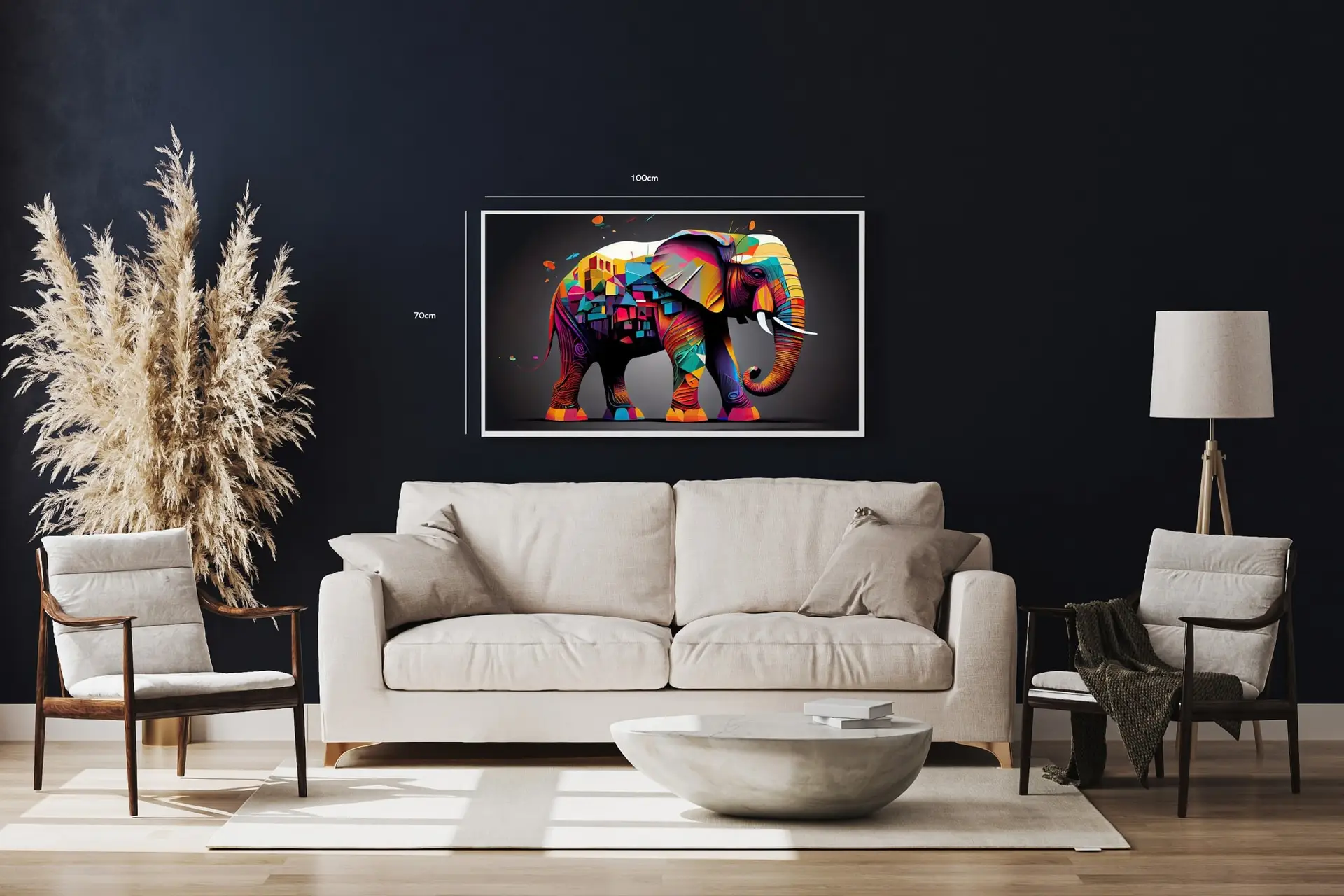 Vivid Elephant Mosaic Plakat