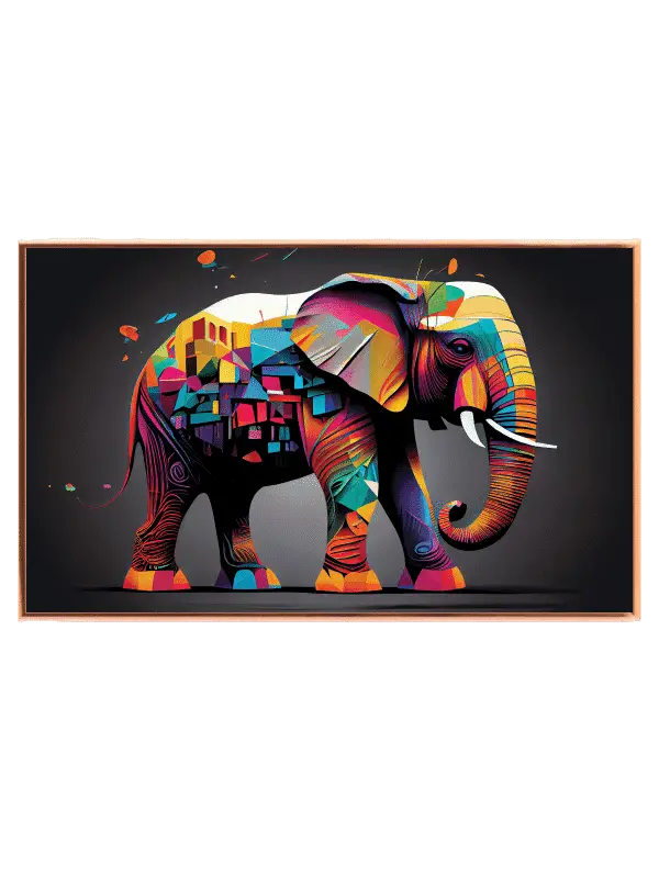 Vivid Elephant Mosaic Plakat