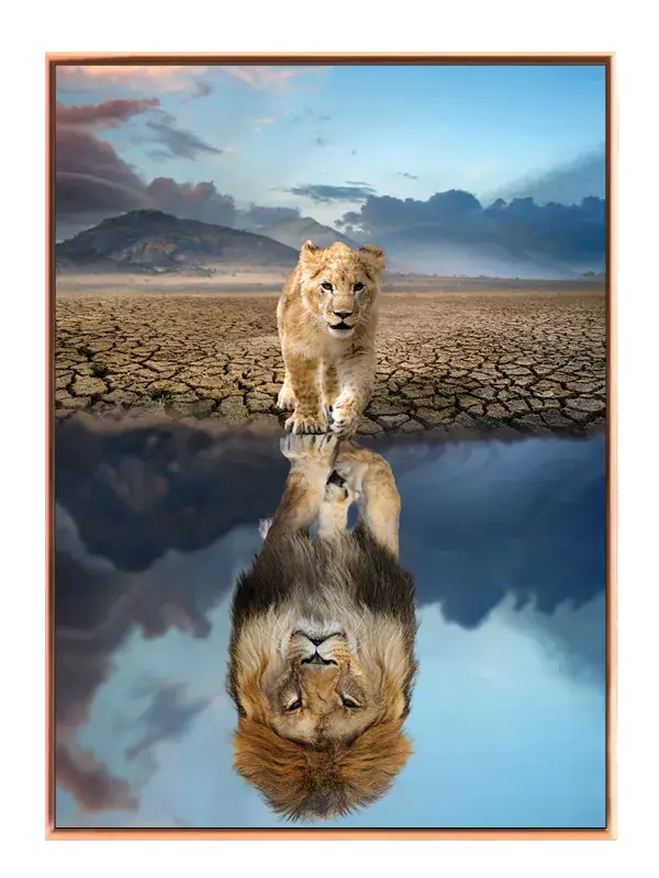 Lion Cub Reflection Plakat