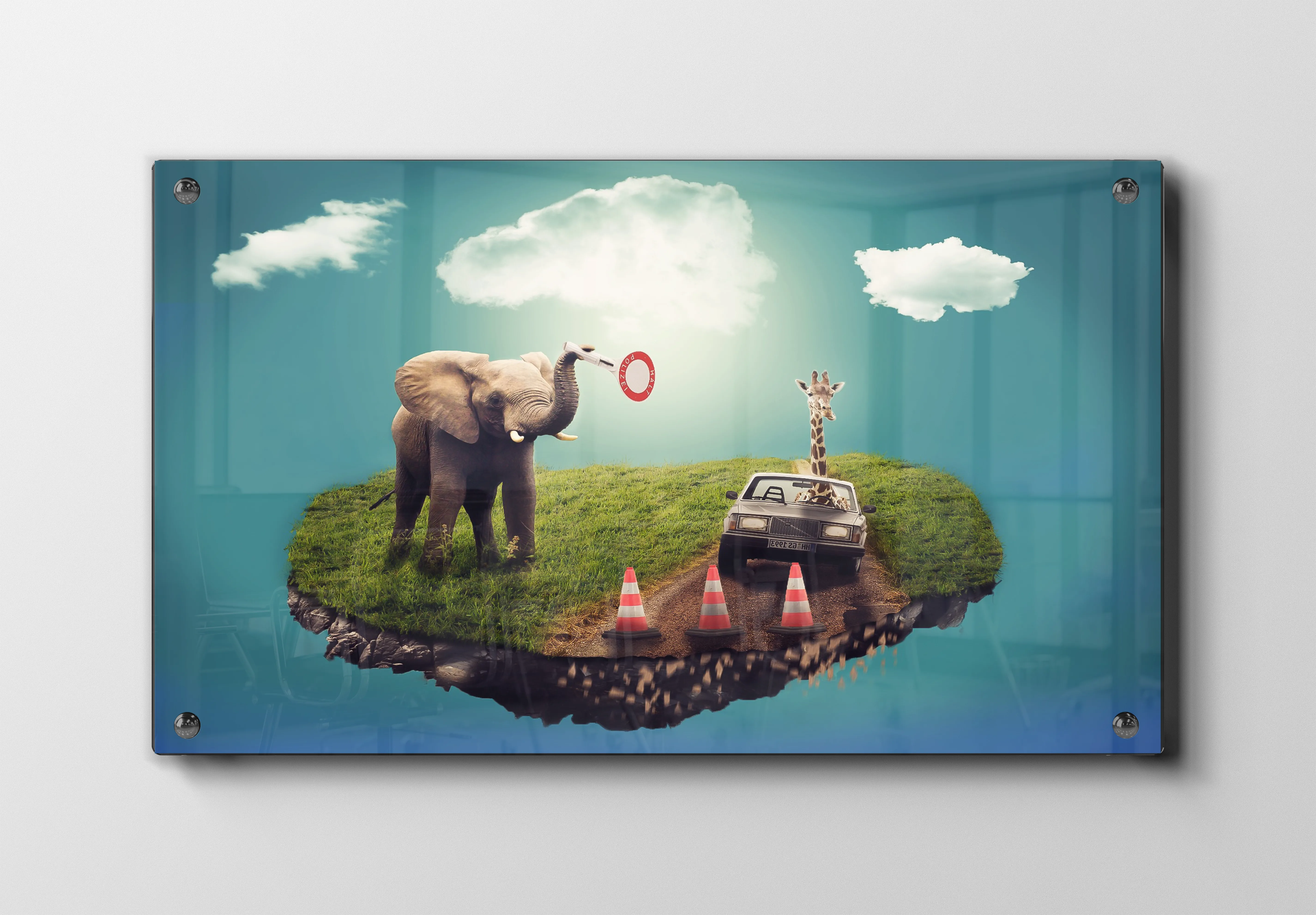 Elephant And Giraffe Plakat