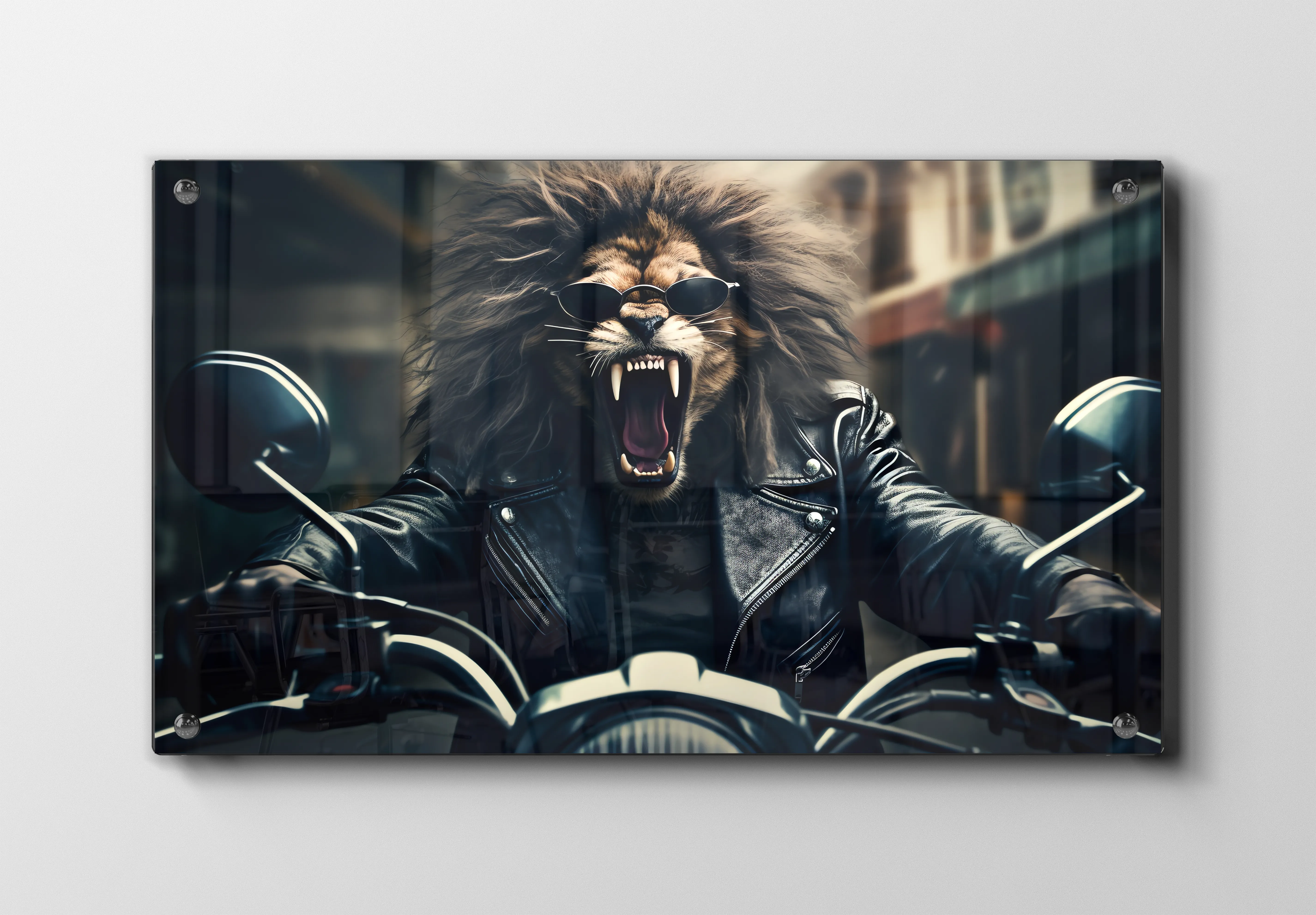 Lion On Motorcycle Plakat