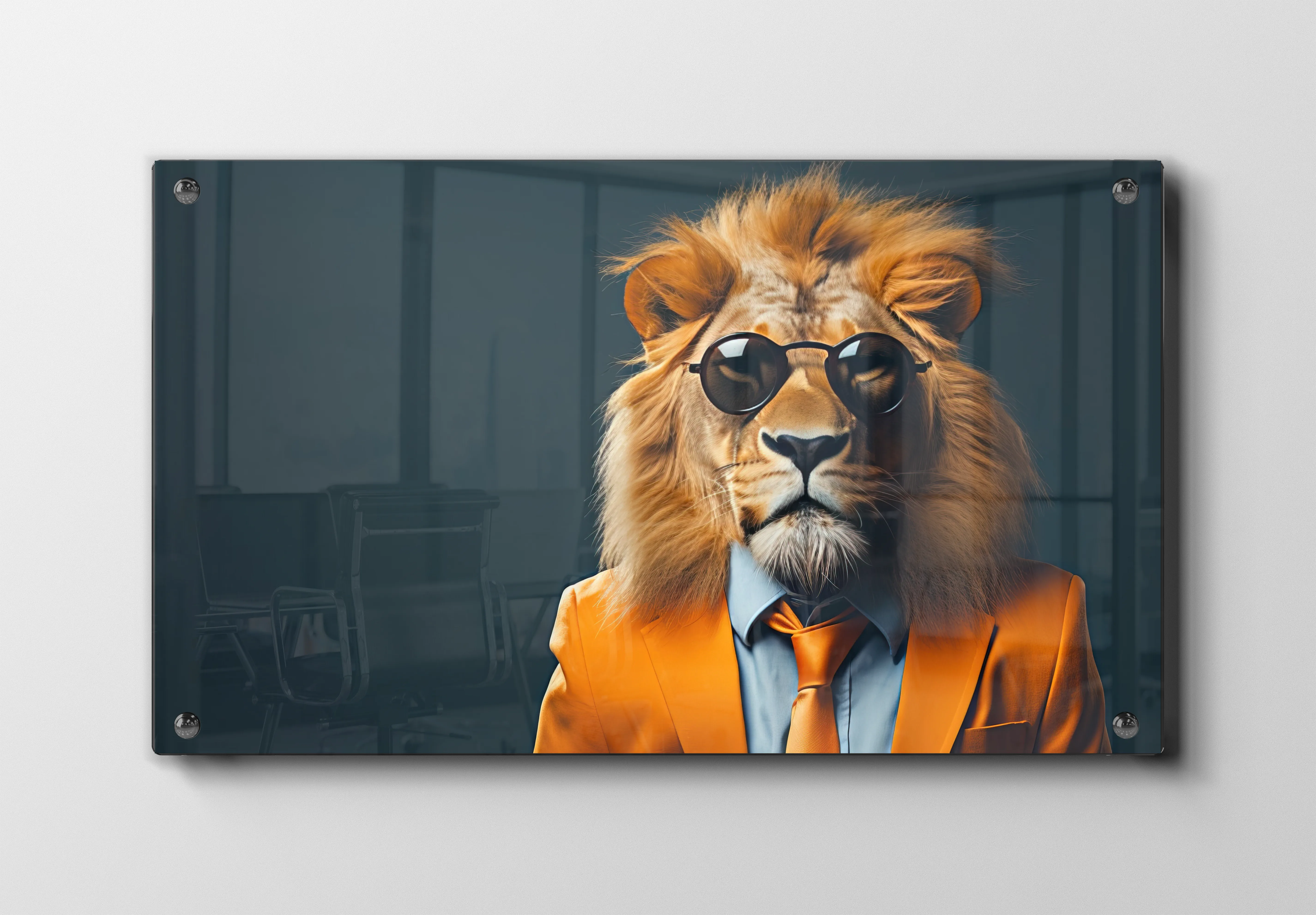 Lion In Orange Suit Plakat