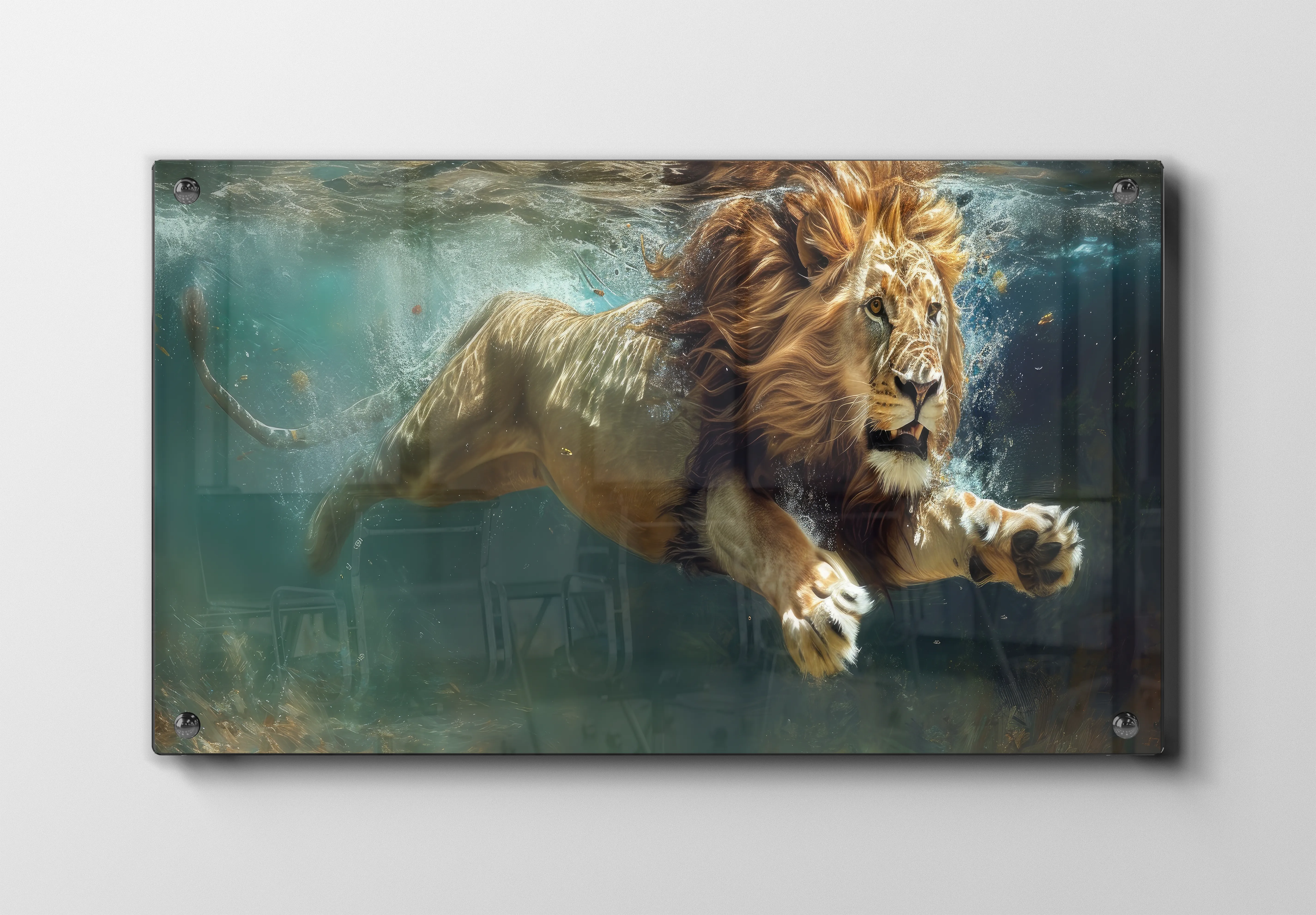Lion Underwater Plakat