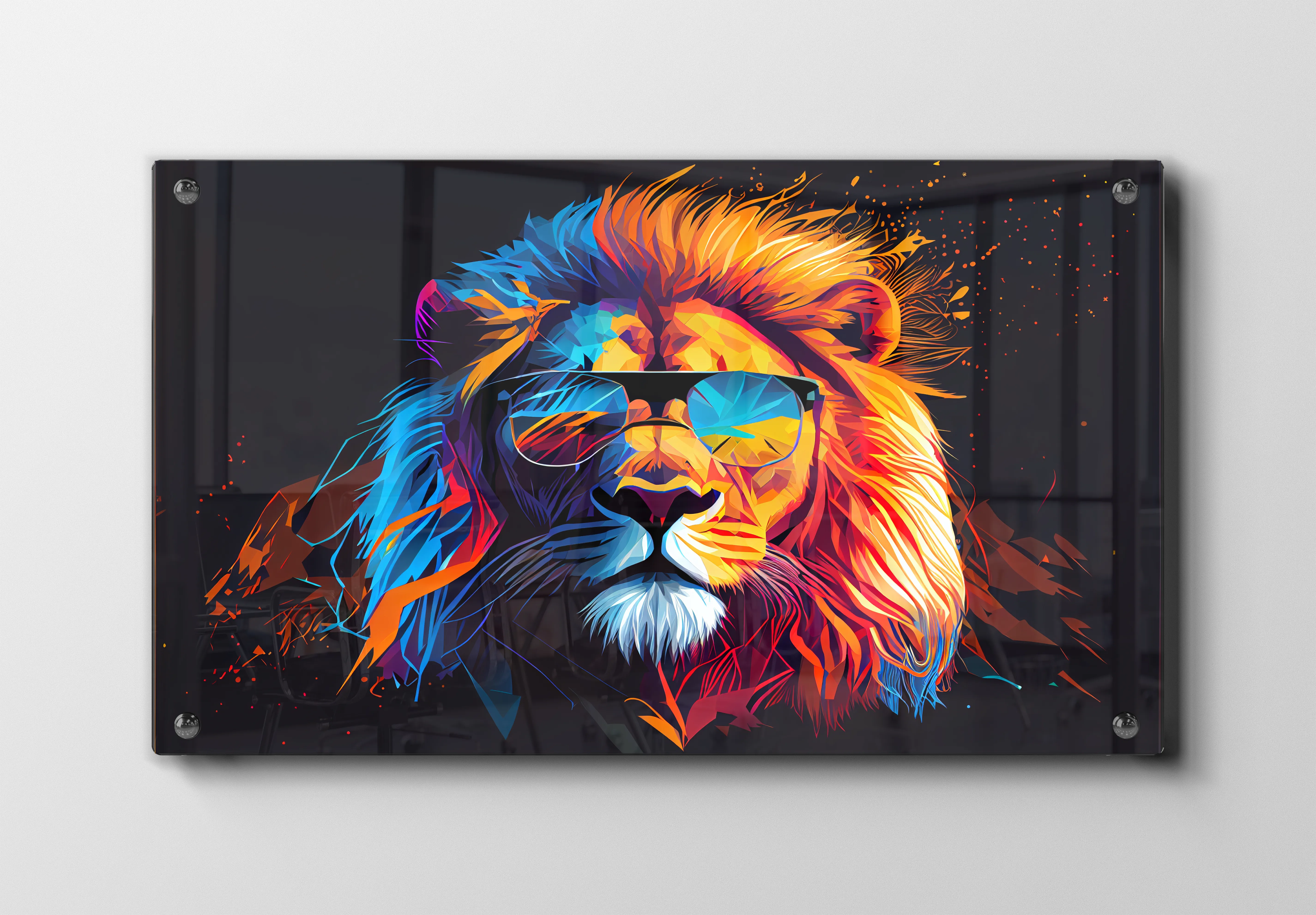 Lion With Glasses Plakat