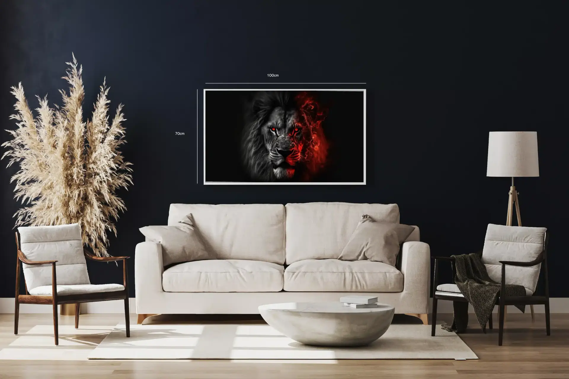 Lion With Fiery Mane Plakat