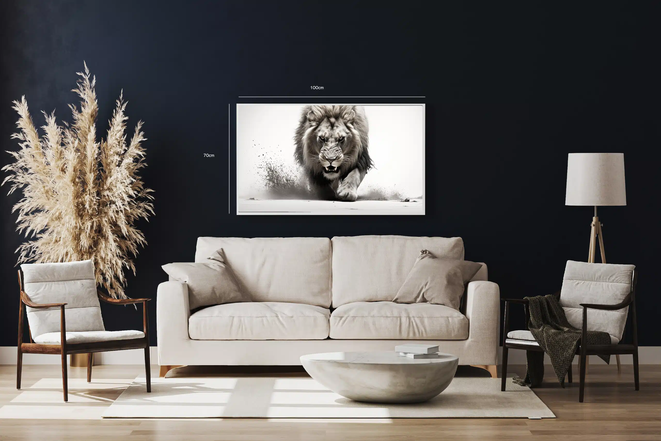 Lion Charging Plakat