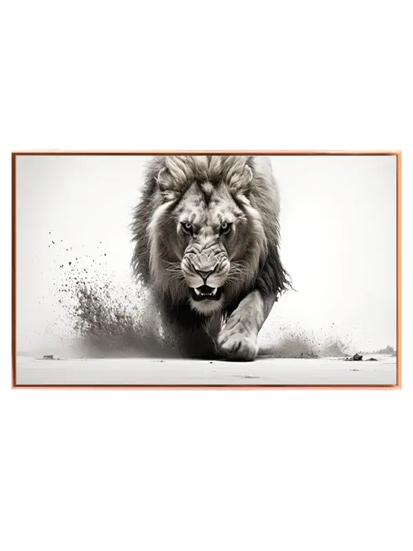 Lion Charging Plakat