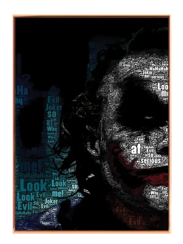 Ikonisk Joker Typografi Portræt