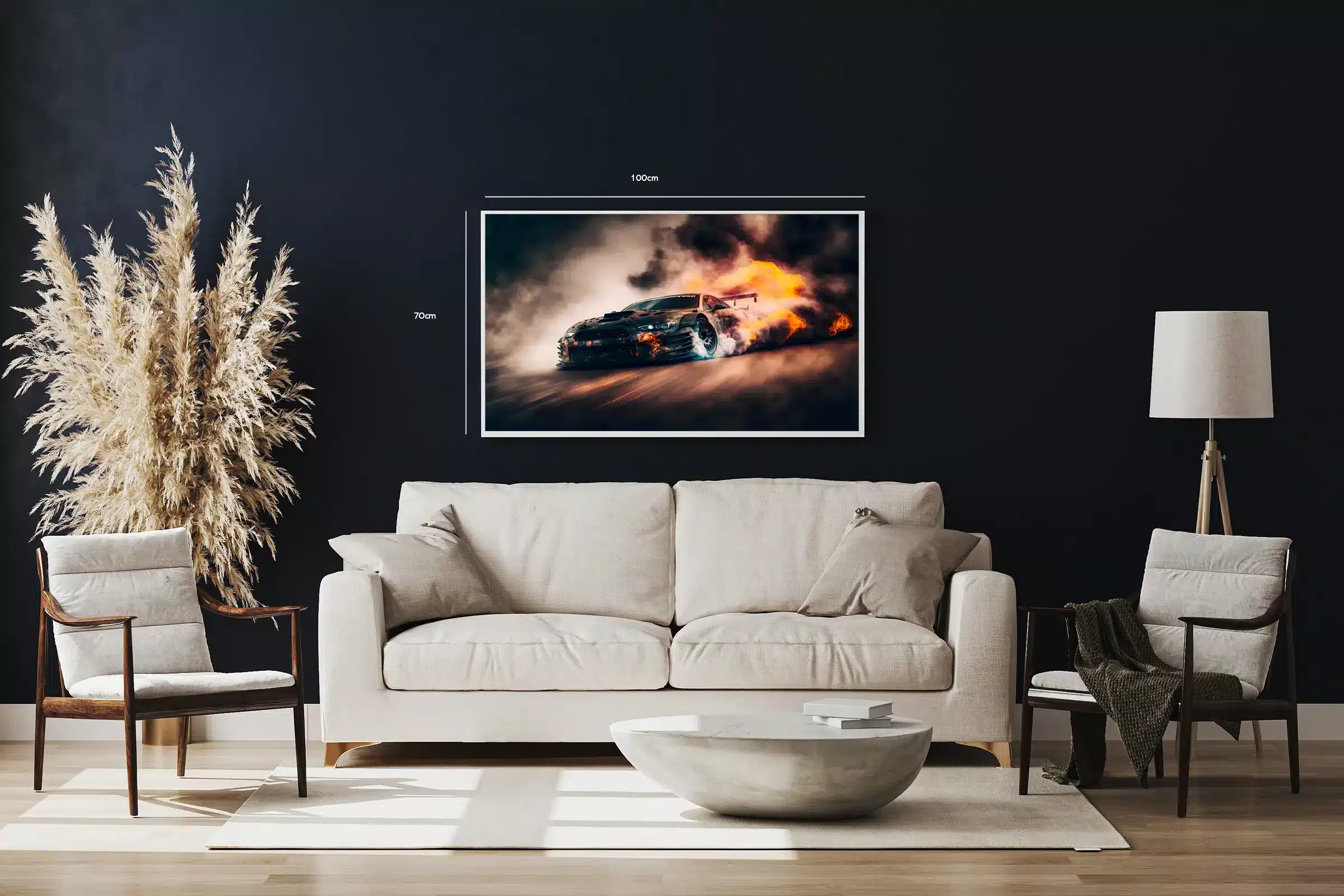 Flammende Driftbil Plakat