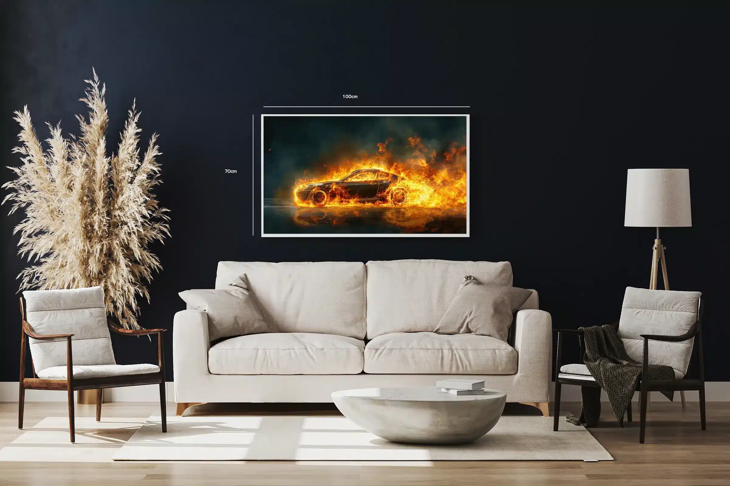Flammende Sportsvogn Kunst