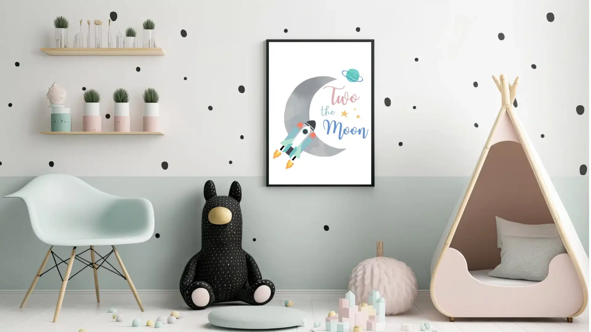 Playful Rocket Moon Adventure Plakat