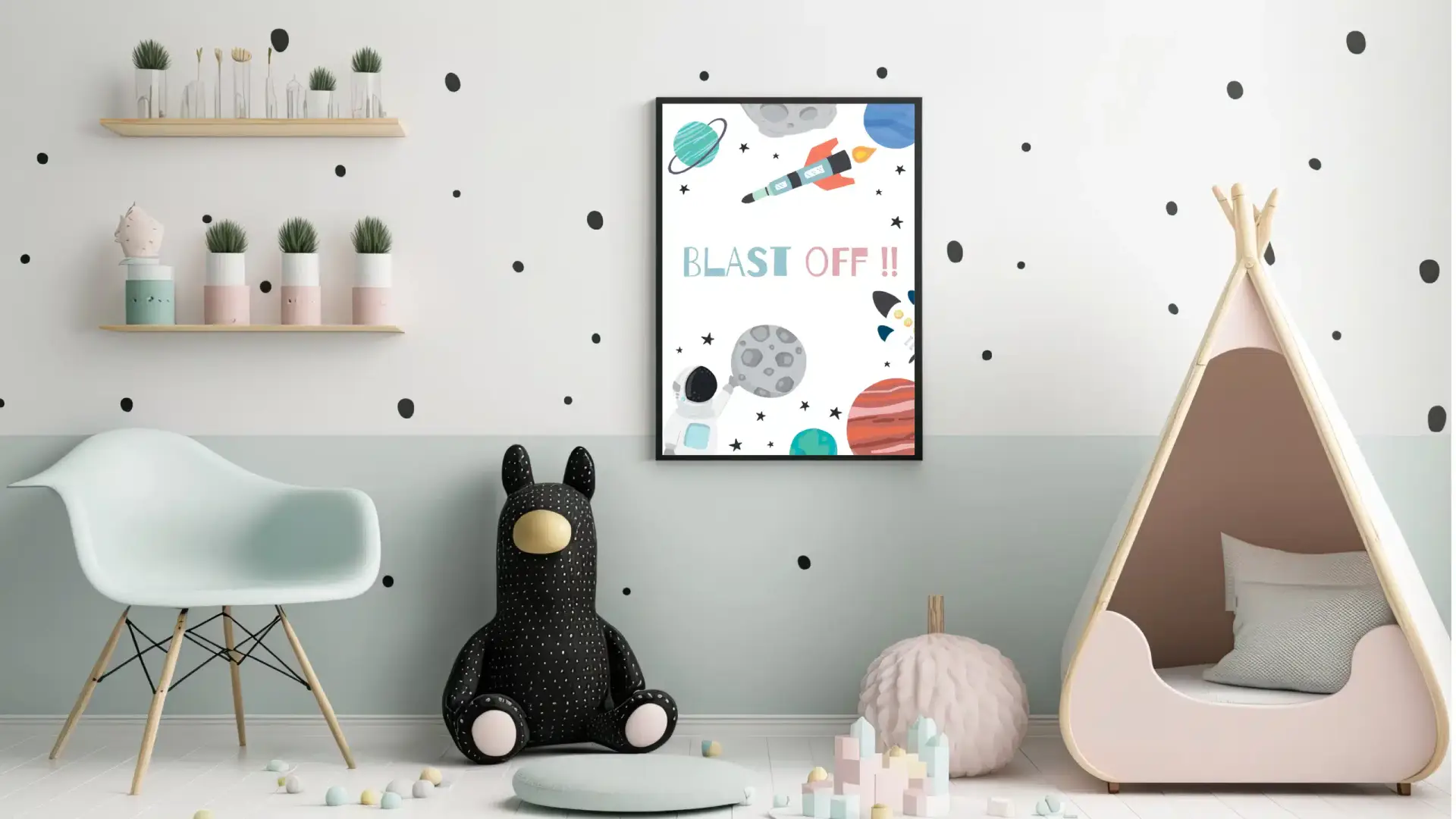 Playful Space Rocket Adventure Plakat