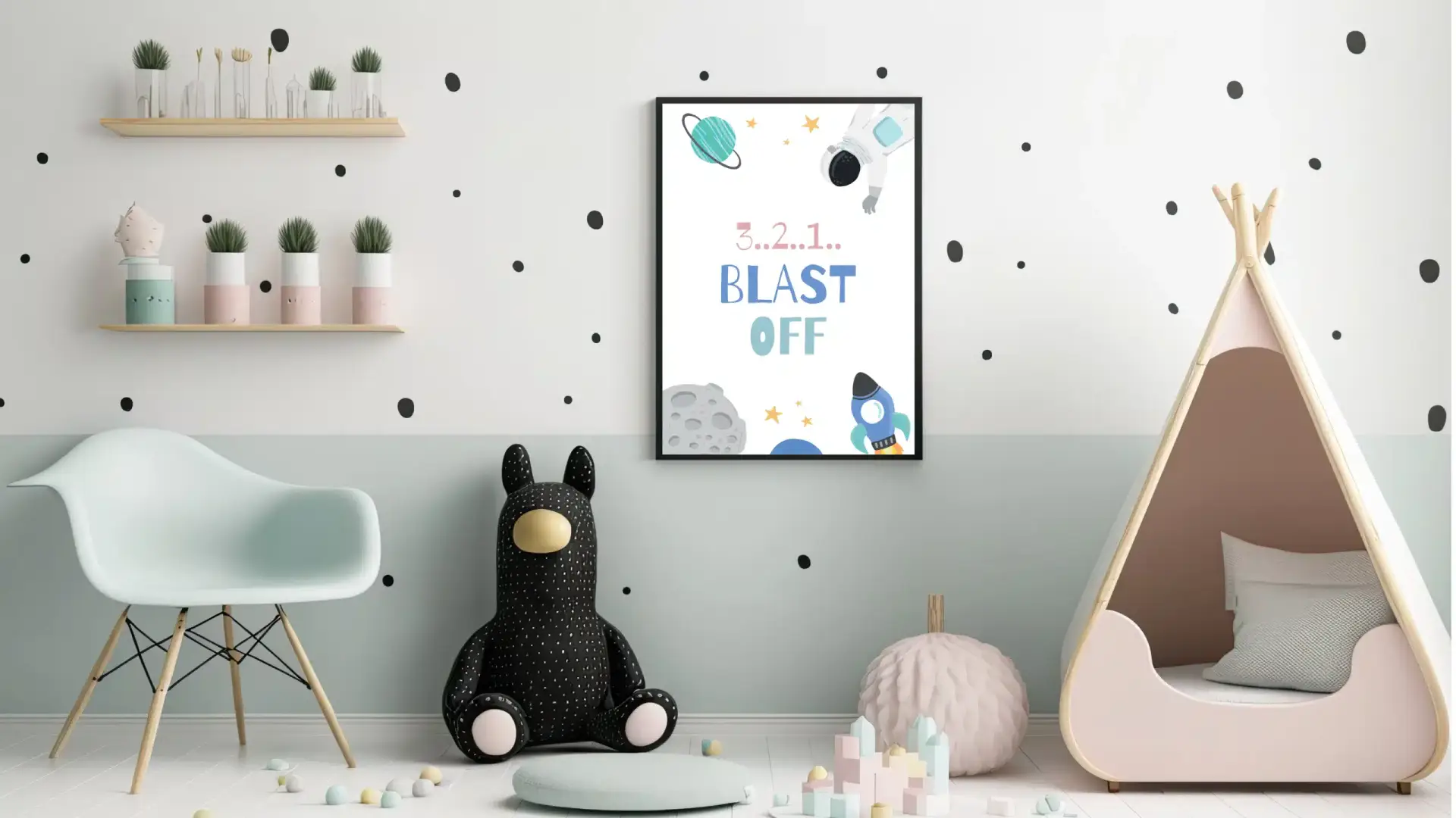 Playful Space Blast Off Plakat