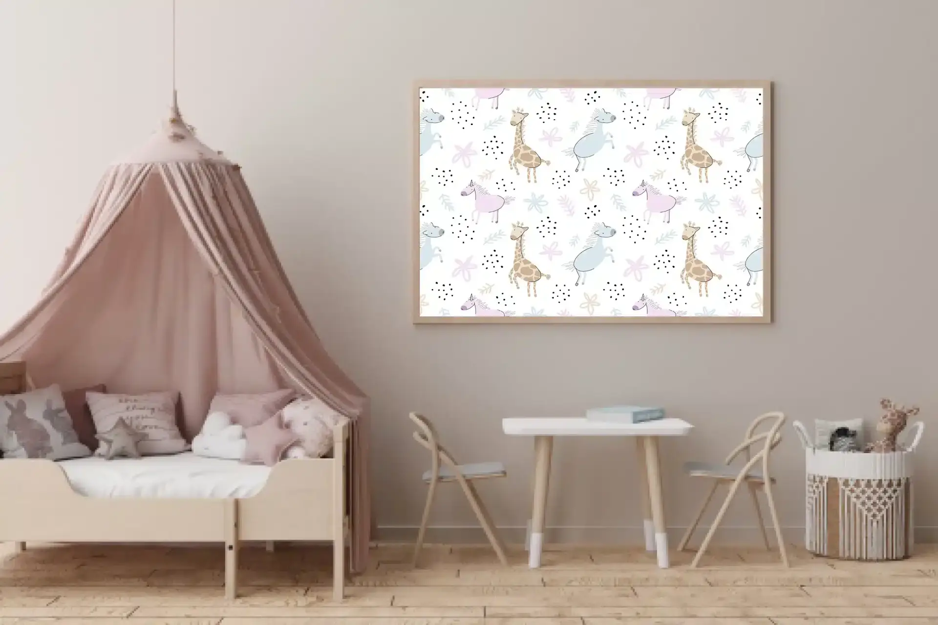 Gentle Pastel Safari Friends Plakat