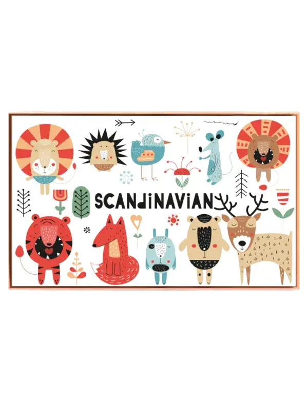 Playful Scandinavian Animal Friends Plakat