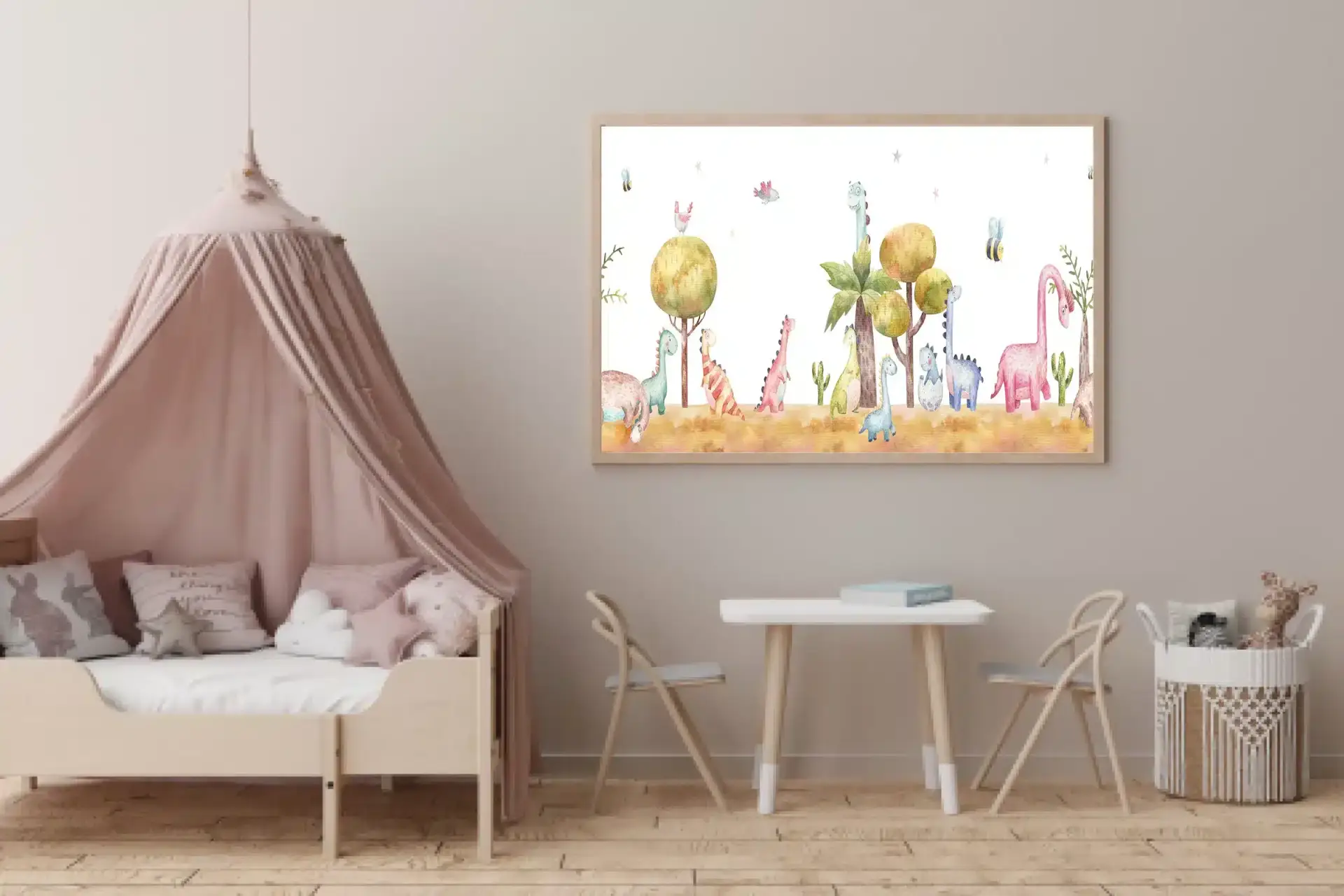 Playful Baby Dinosaur Parade Plakat