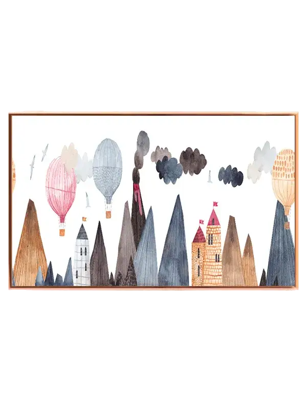 Cozy Mountain Balloon Adventure Plakat