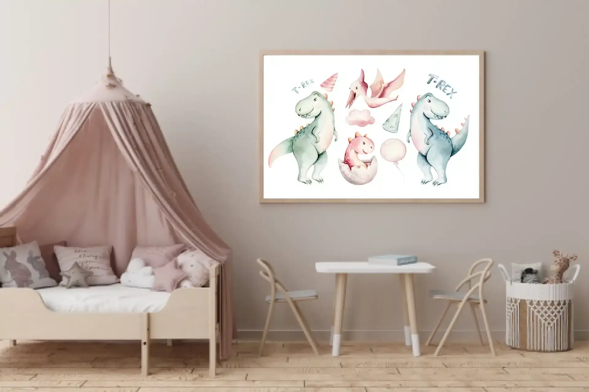 Playful Baby Dinosaur Friends Plakat