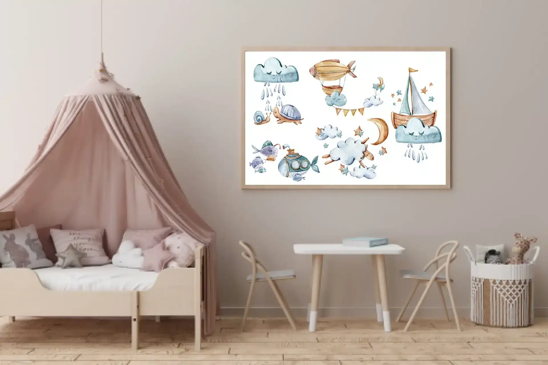Dreamy Clouds And Whimsical Creatures Plakat