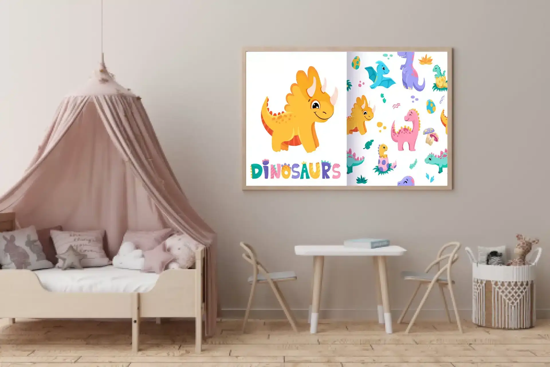 Playful Cute Dinosaur Friends Plakat