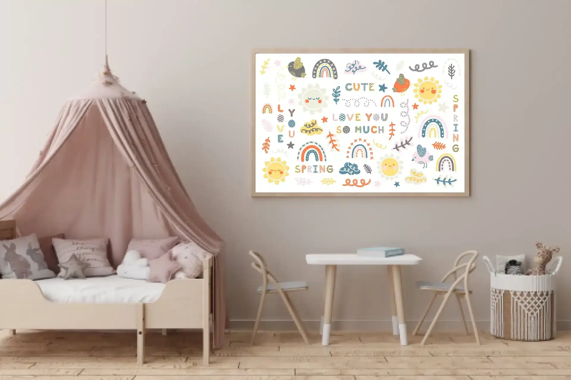 Playful Spring Sunshine Rainbows Plakat