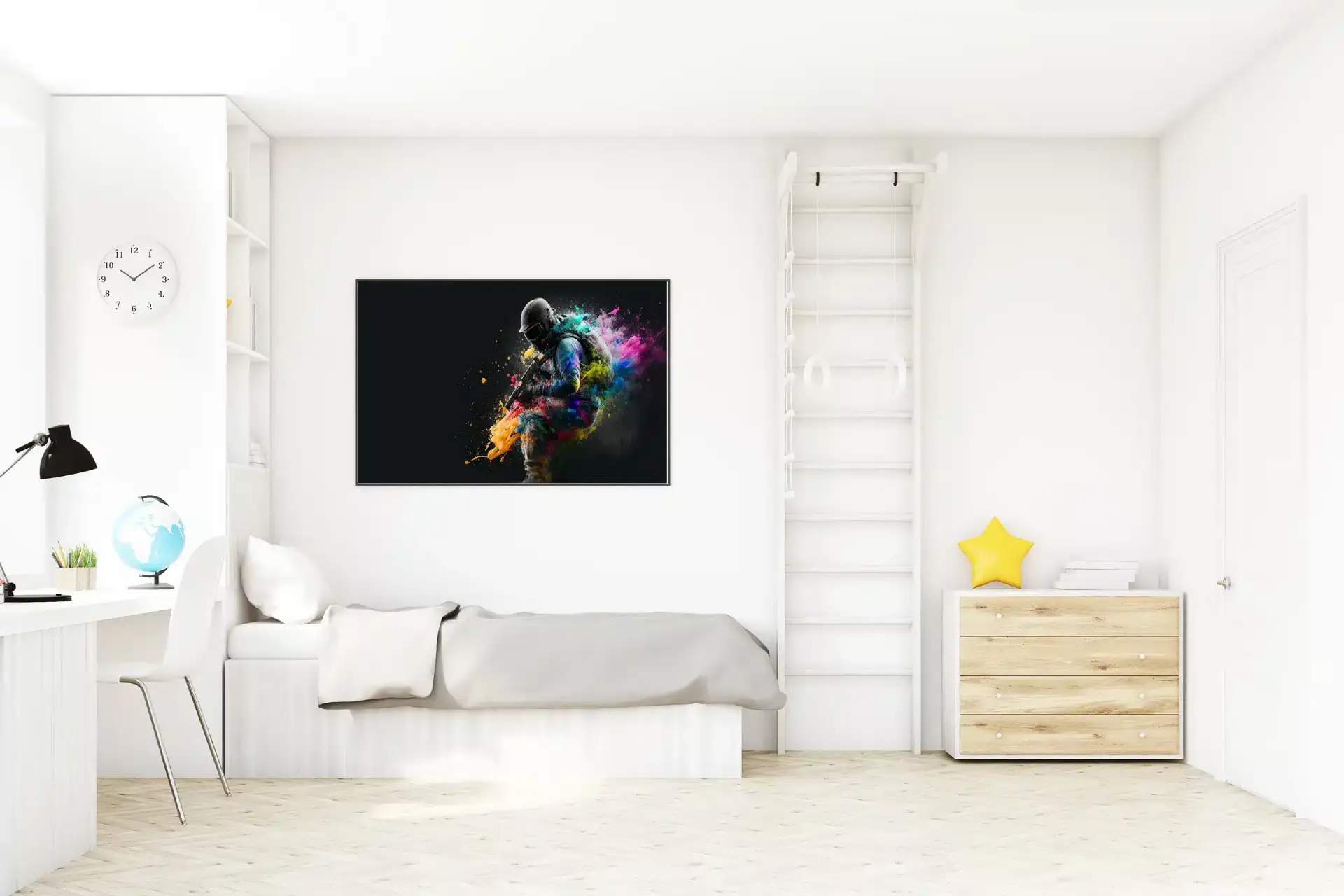 Dynamic Colorful Hero Silhouette Plakat